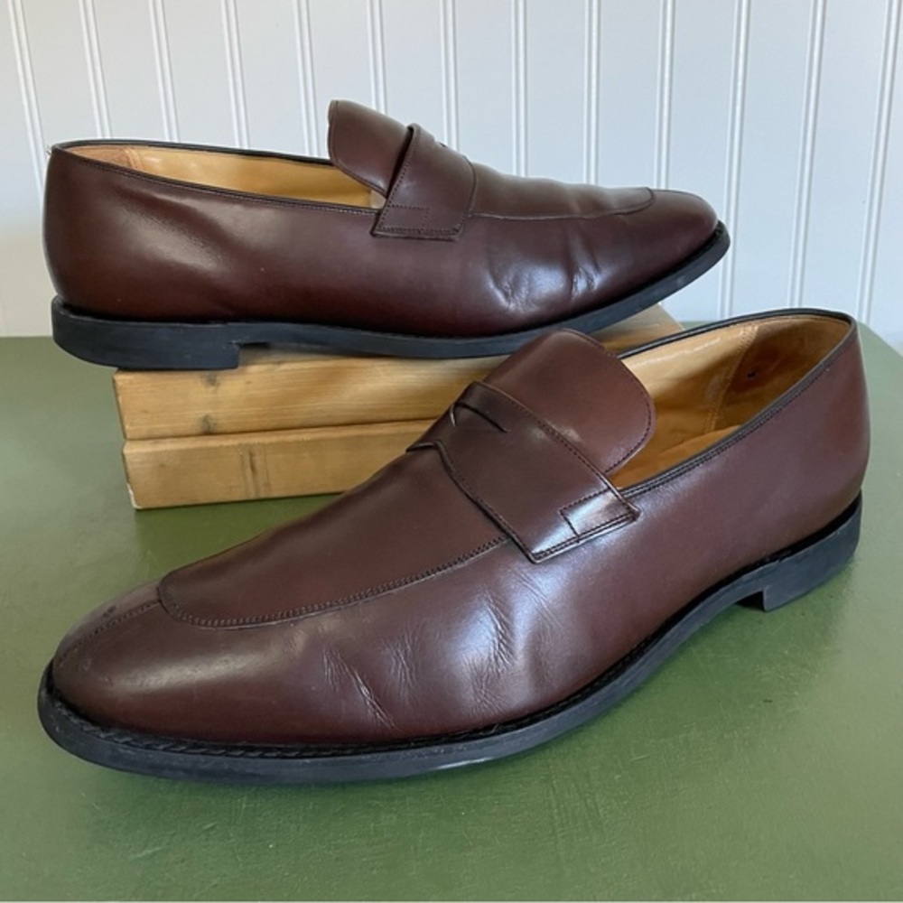 Church’s Men's Handmade Split Toe Penny Loafers in Chestnut Leather *England*